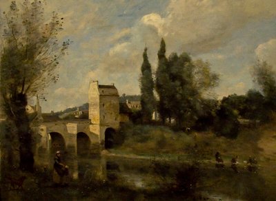 A Bridge in Mantes by Jean Baptiste Camille Corot